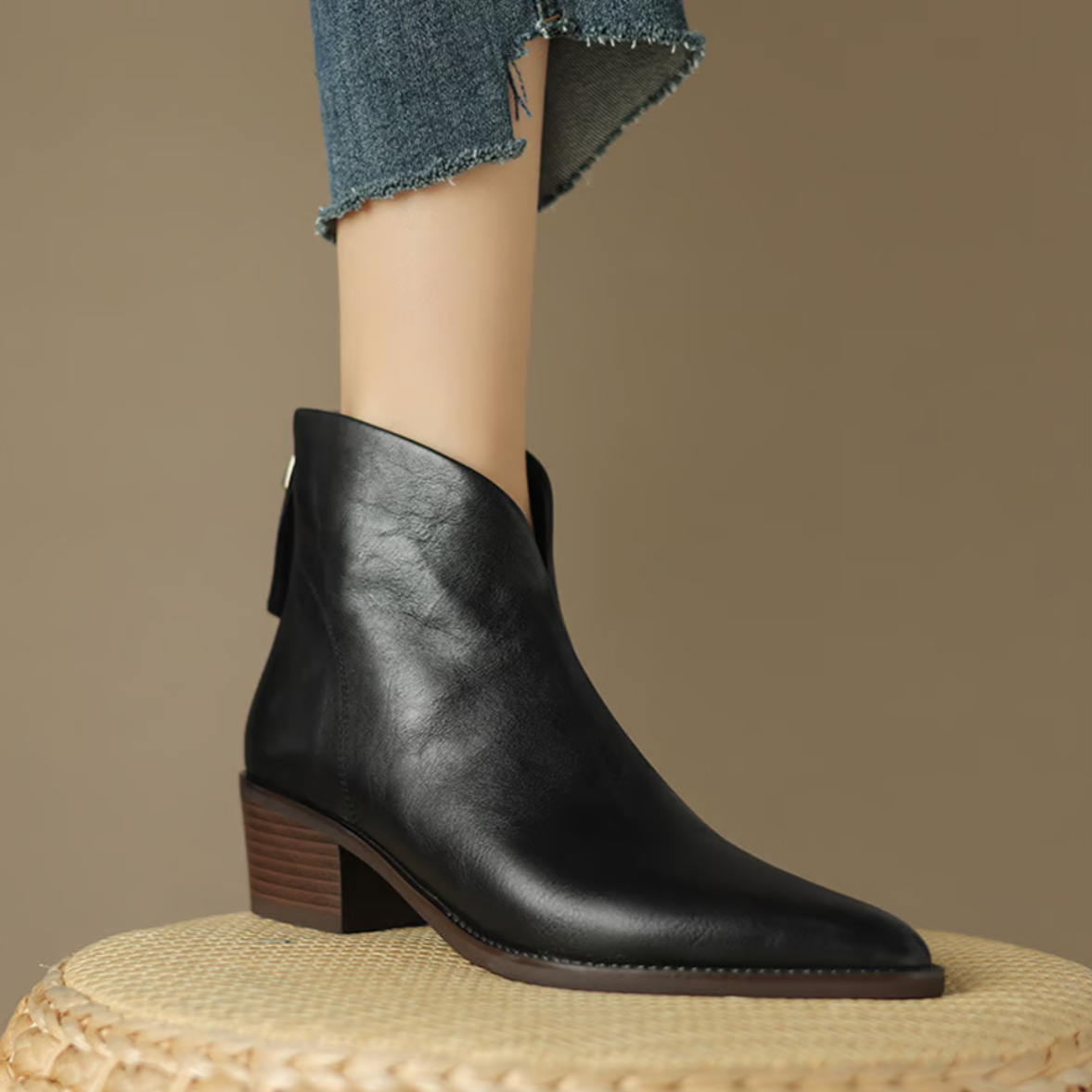 BEATRIZ | Botins de salto baixo em couro vegano