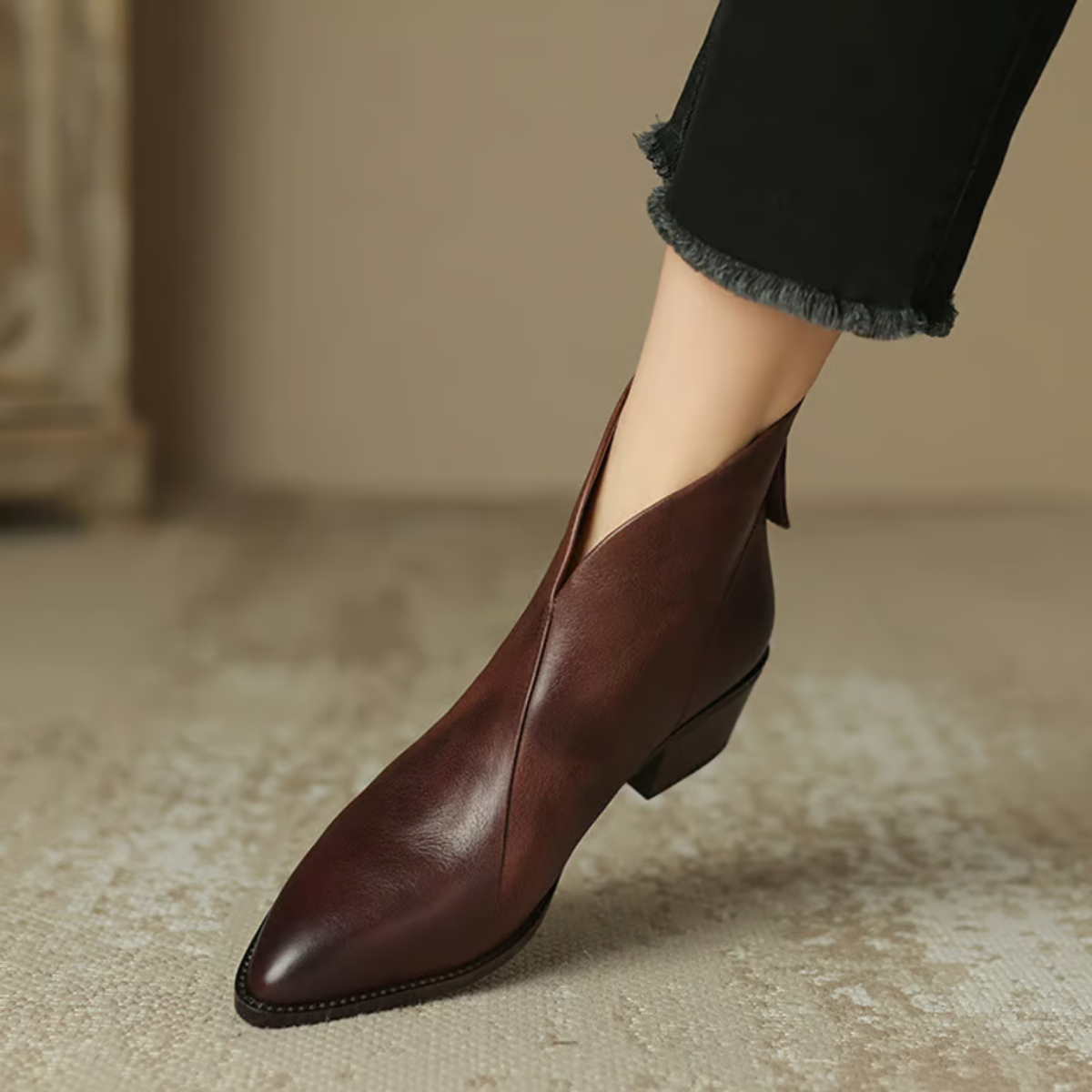 BEATRIZ | Botins de salto baixo em couro vegano