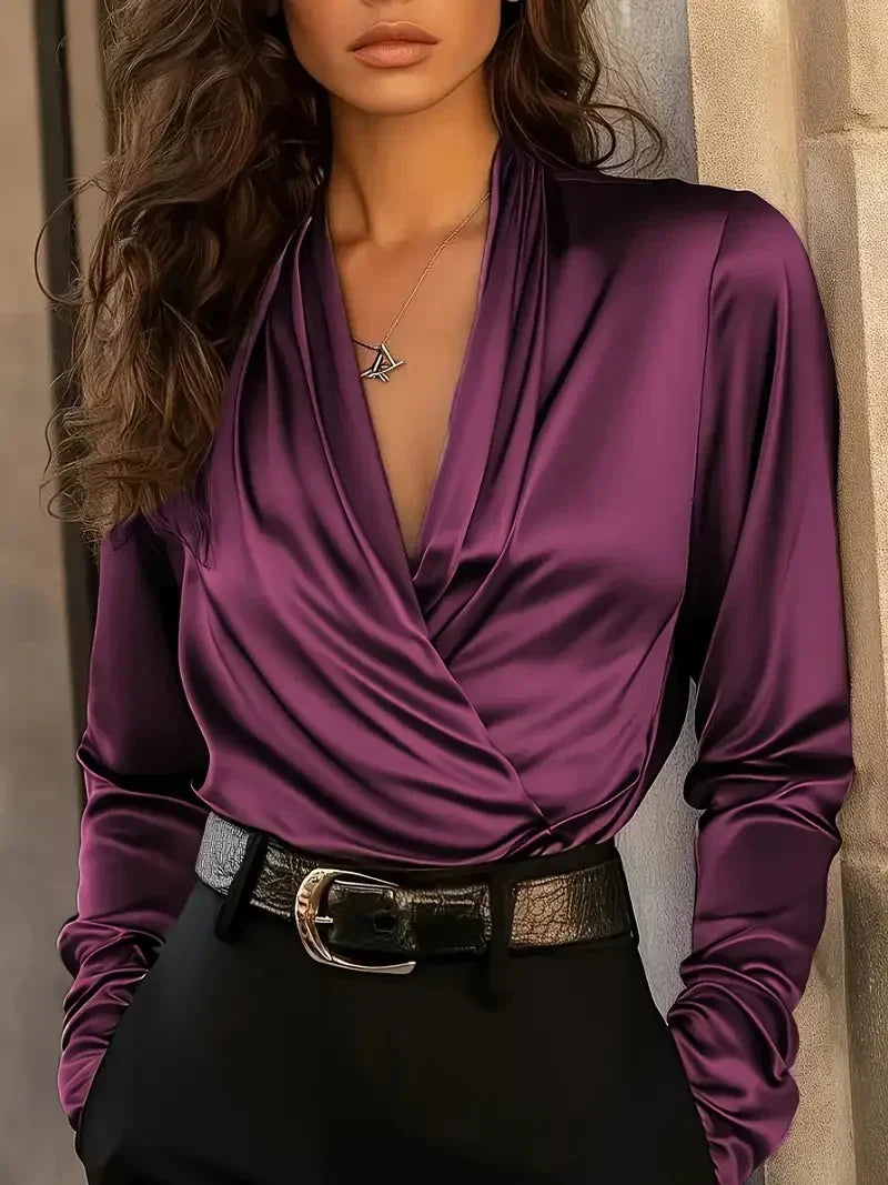 MATILDE | Blusa com decote em V franzido