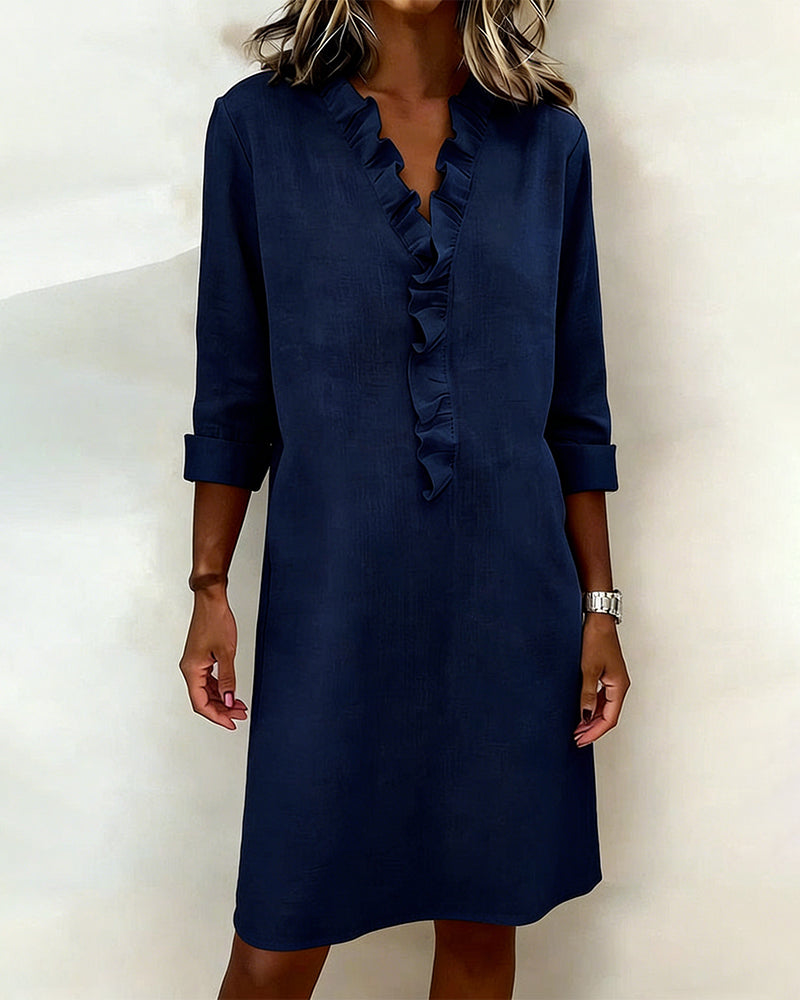 CLARA | Vestido evasê com folhos
