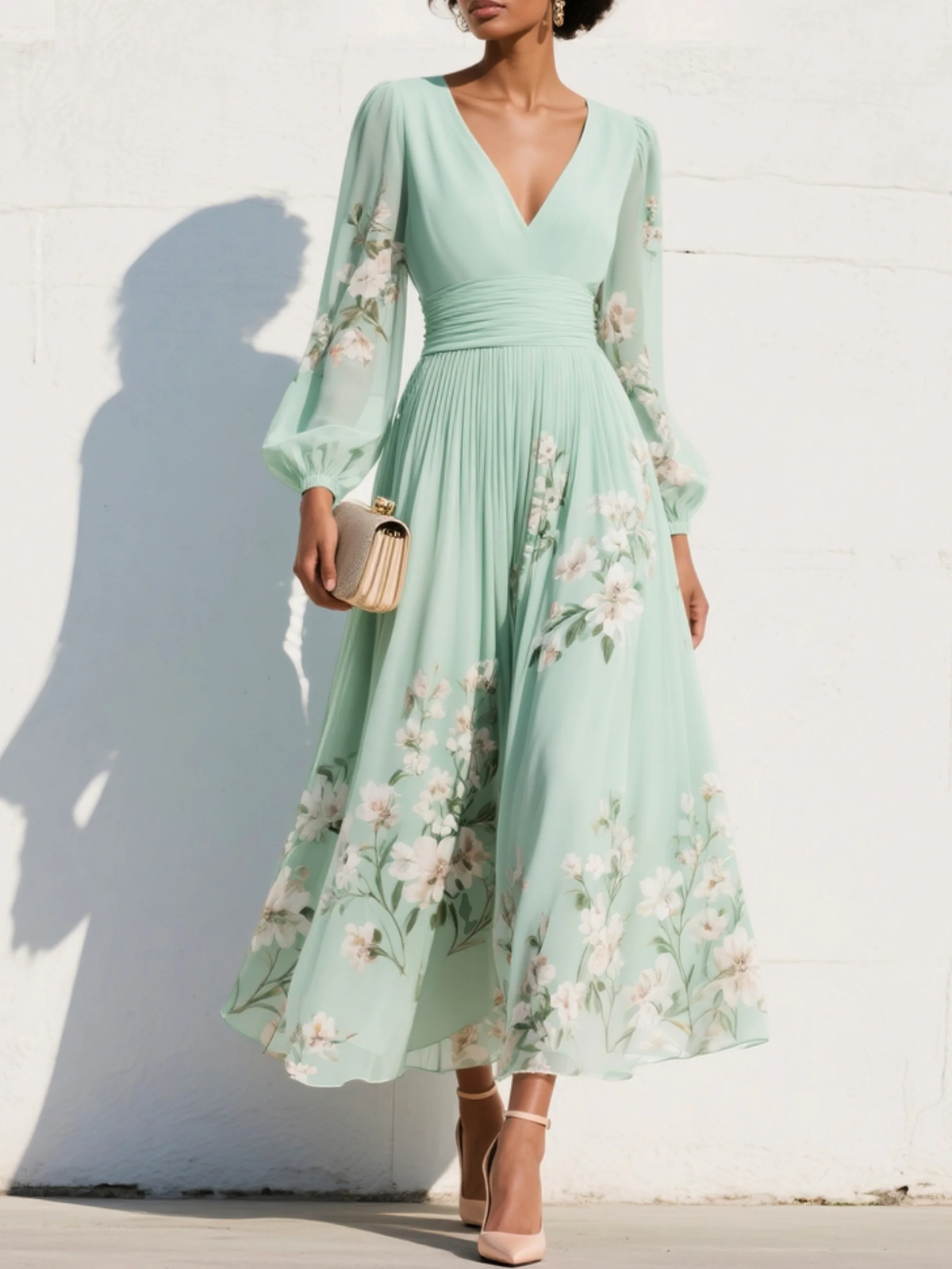 JOANA | Vestido floral com decote em V