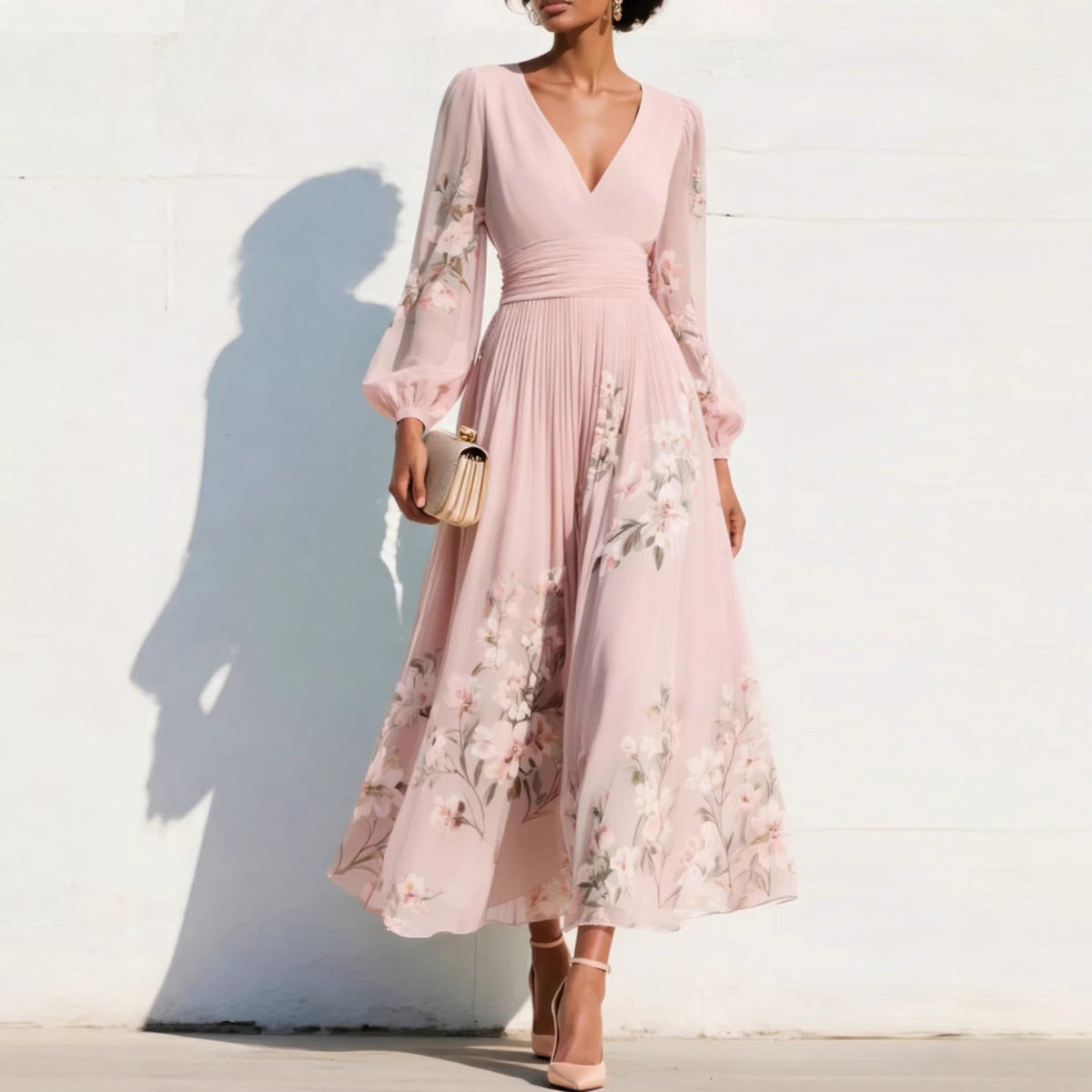 JOANA | Vestido floral com decote em V