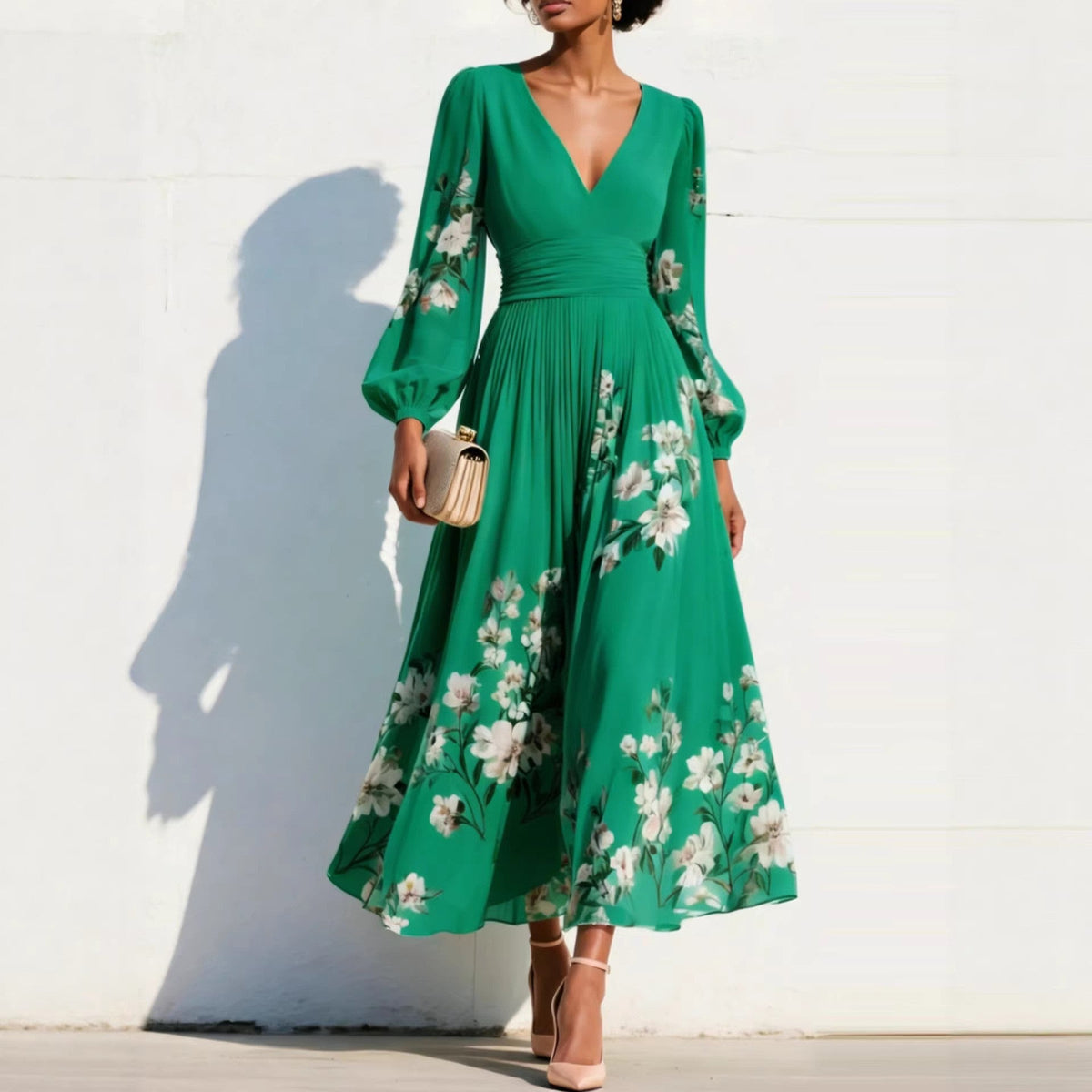 JOANA | Vestido floral com decote em V