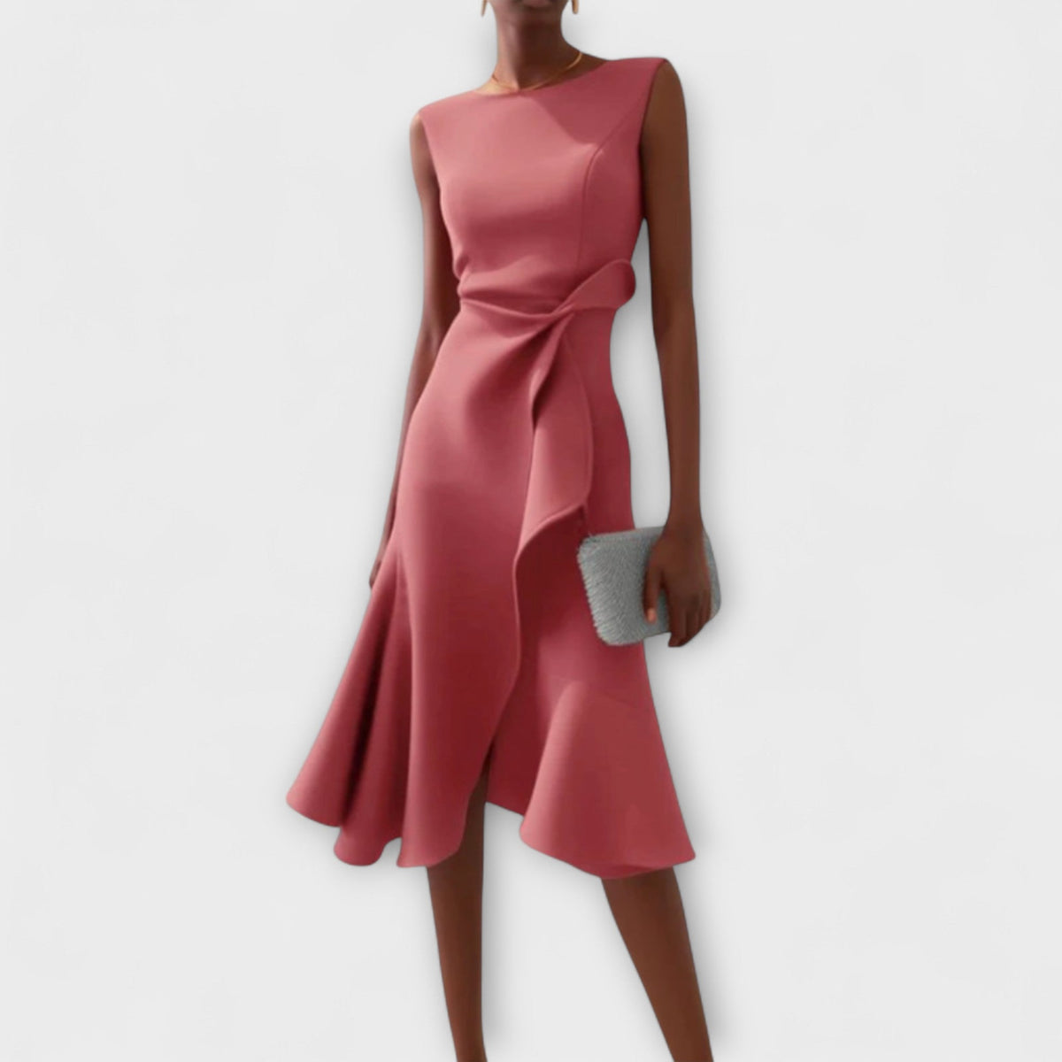 MARGARIDA | Vestido midi com detalhe assimétrico