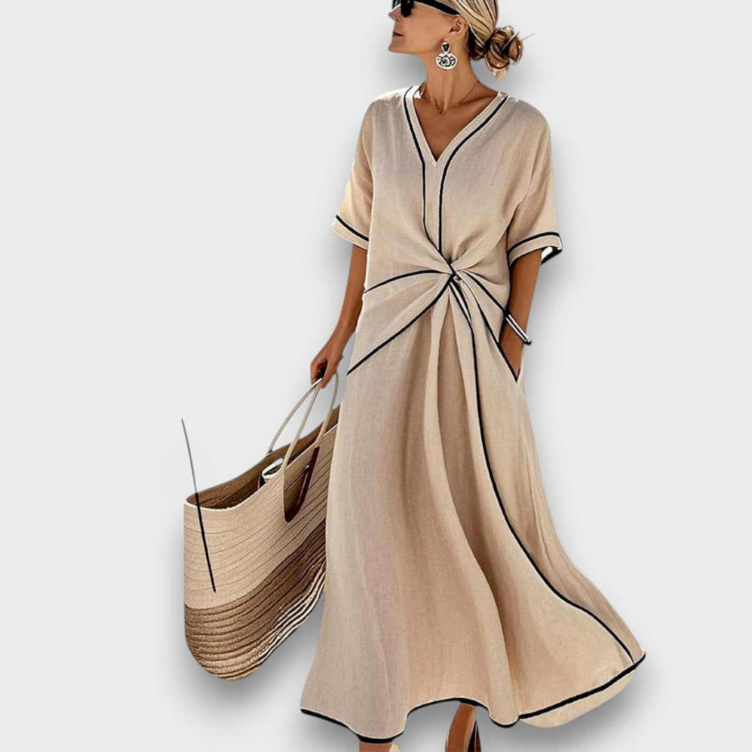SOFIA | Vestido maxi com decote em V