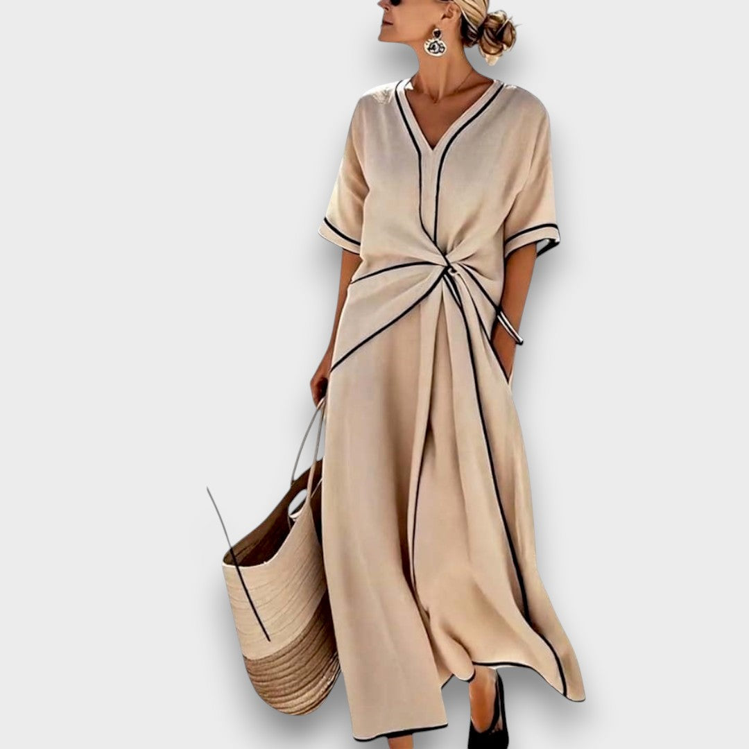 SOFIA | Vestido maxi com decote em V