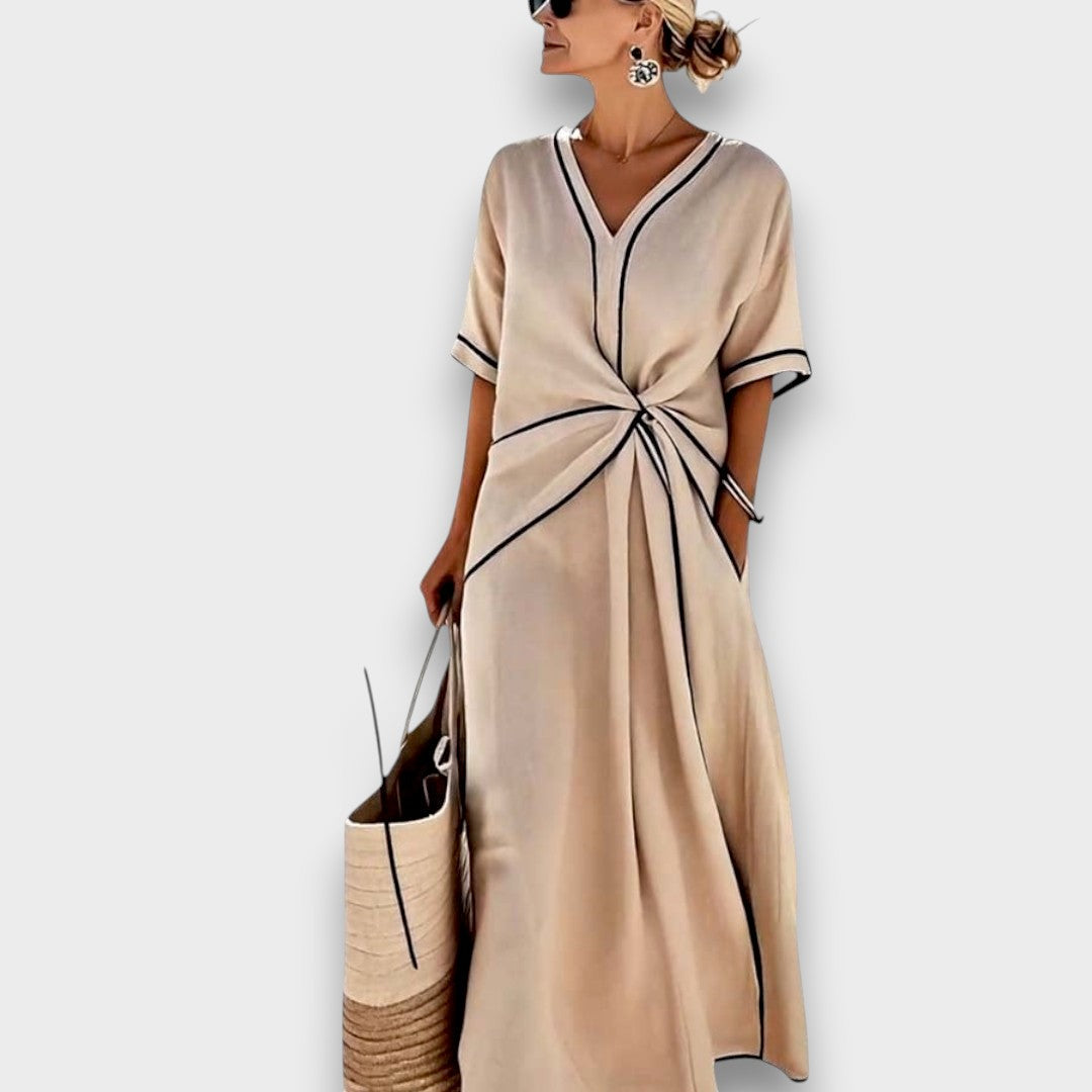 SOFIA | Vestido maxi com decote em V