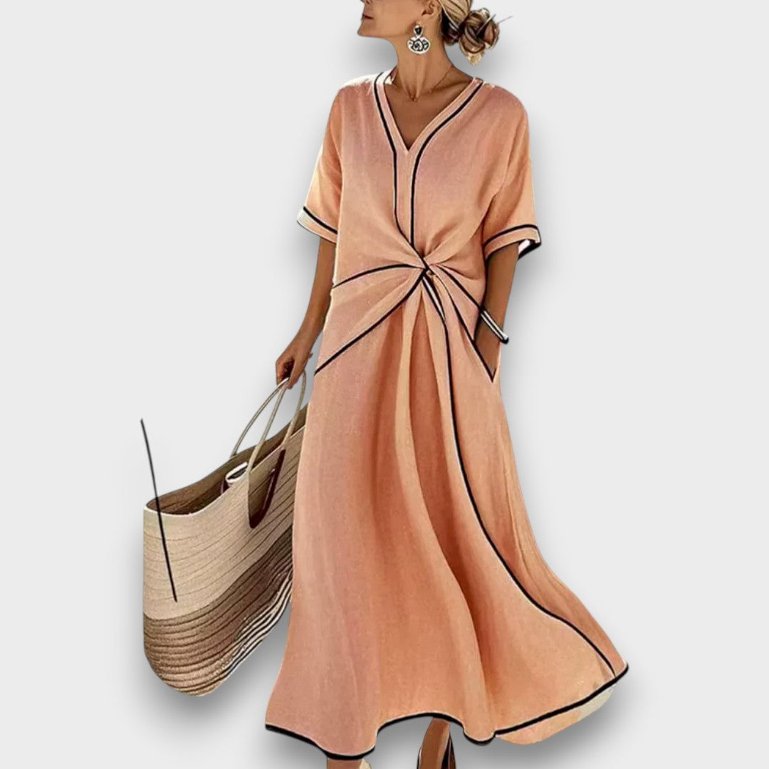 SOFIA | Vestido maxi com decote em V