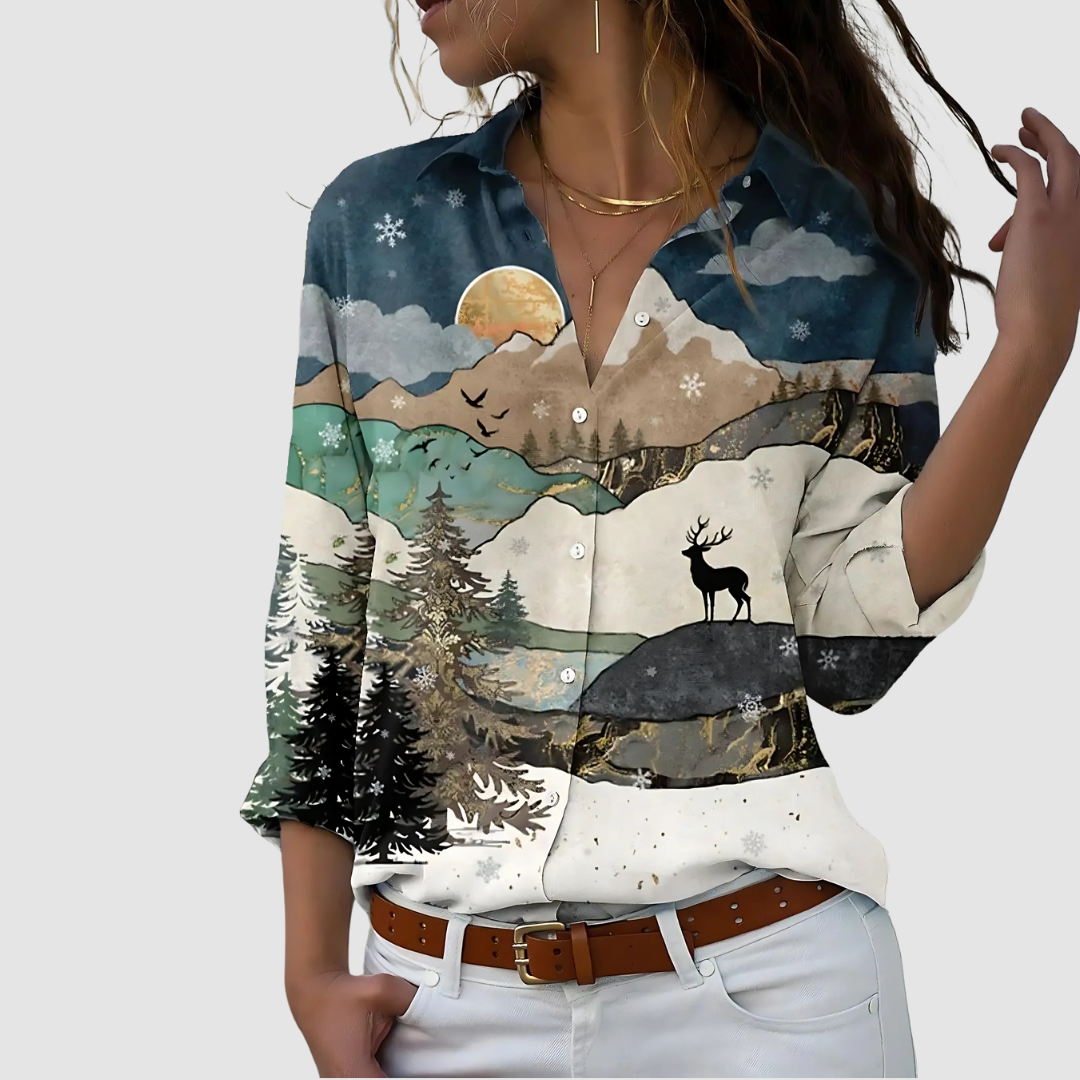 JOANA | Blusa fluida com estampado discreto