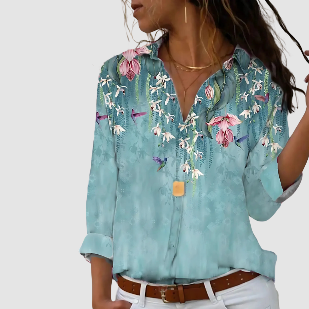 JOANA | Blusa fluida com estampado discreto