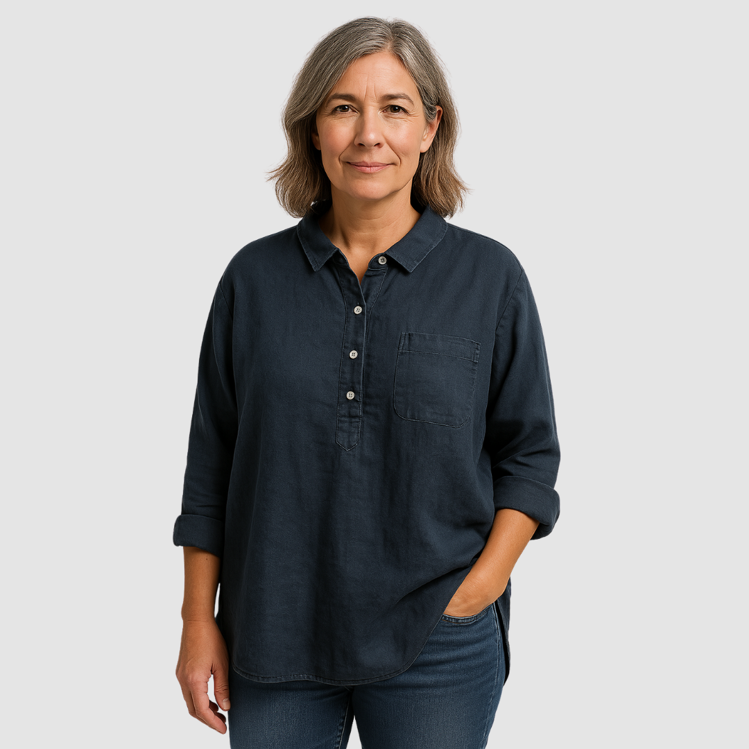 CLARA | Blusa de algodão com bolso no peito
