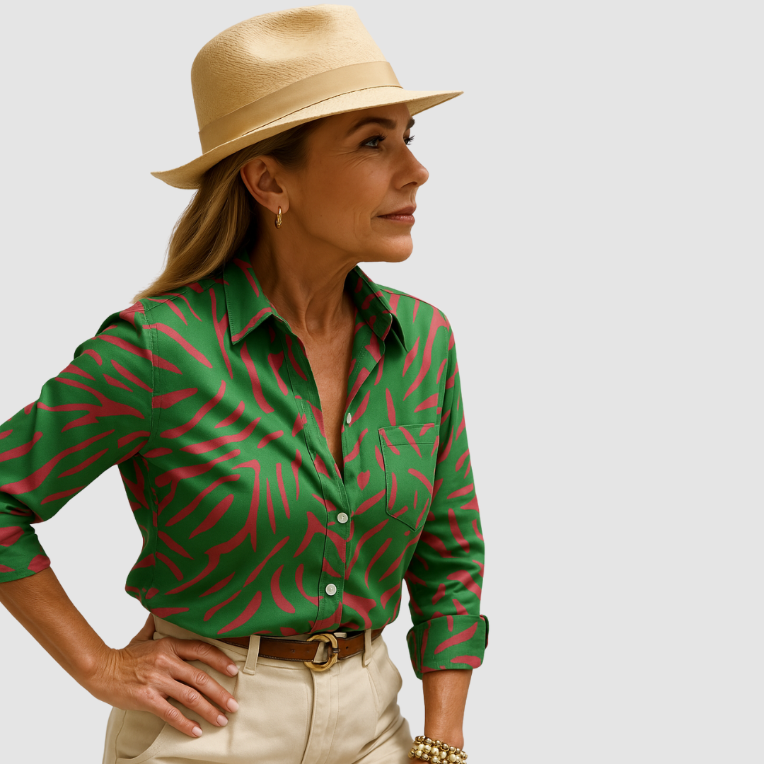 BEATRIZ | Blusa fluida com estampado discreto