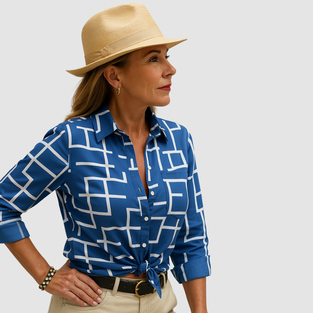BEATRIZ | Blusa fluida com estampado discreto