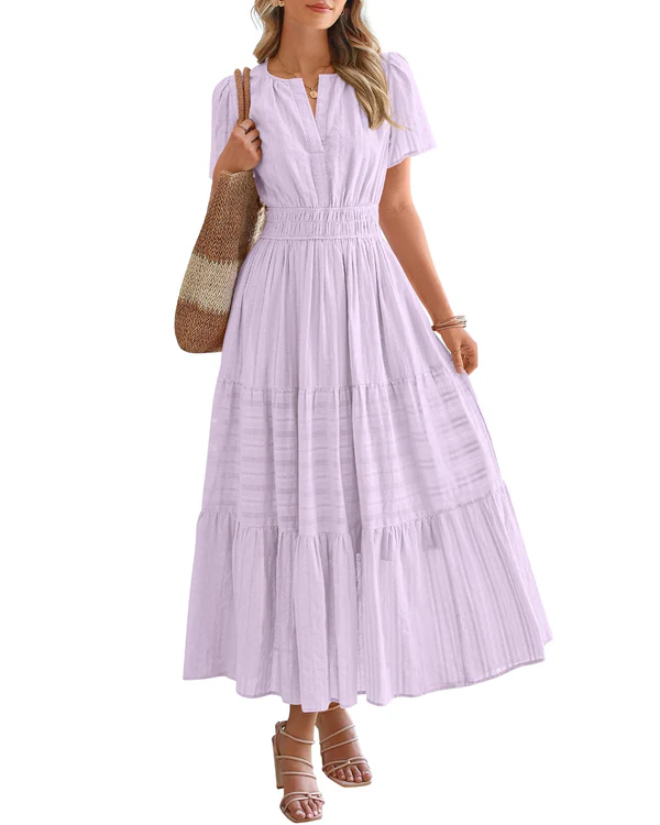 VITÓRIA | Vestido maxi com folho em camadas