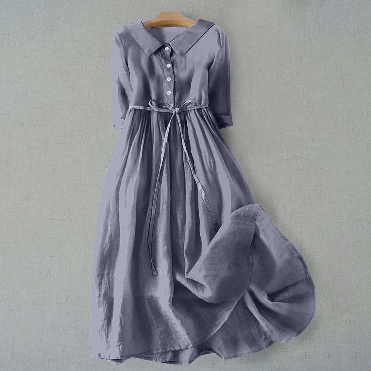 ALICE | Vestido com colarinho e laço na cintura