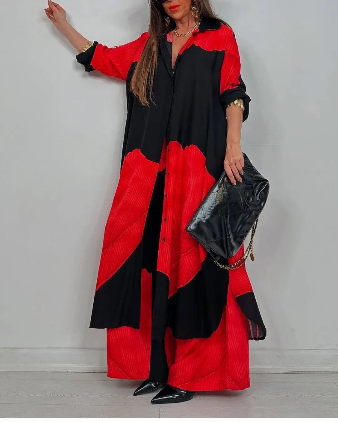 MATILDE | Conjunto com blusa patchwork e calças