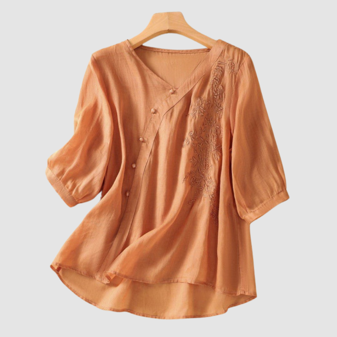 LORAINE | Blusa com botões assimétricos