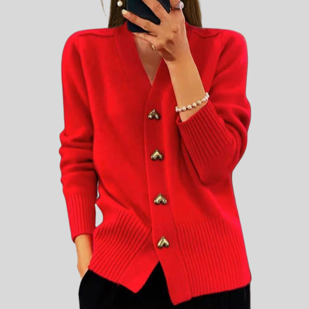 CAROLINA | Camisola de malha com botões em coração
