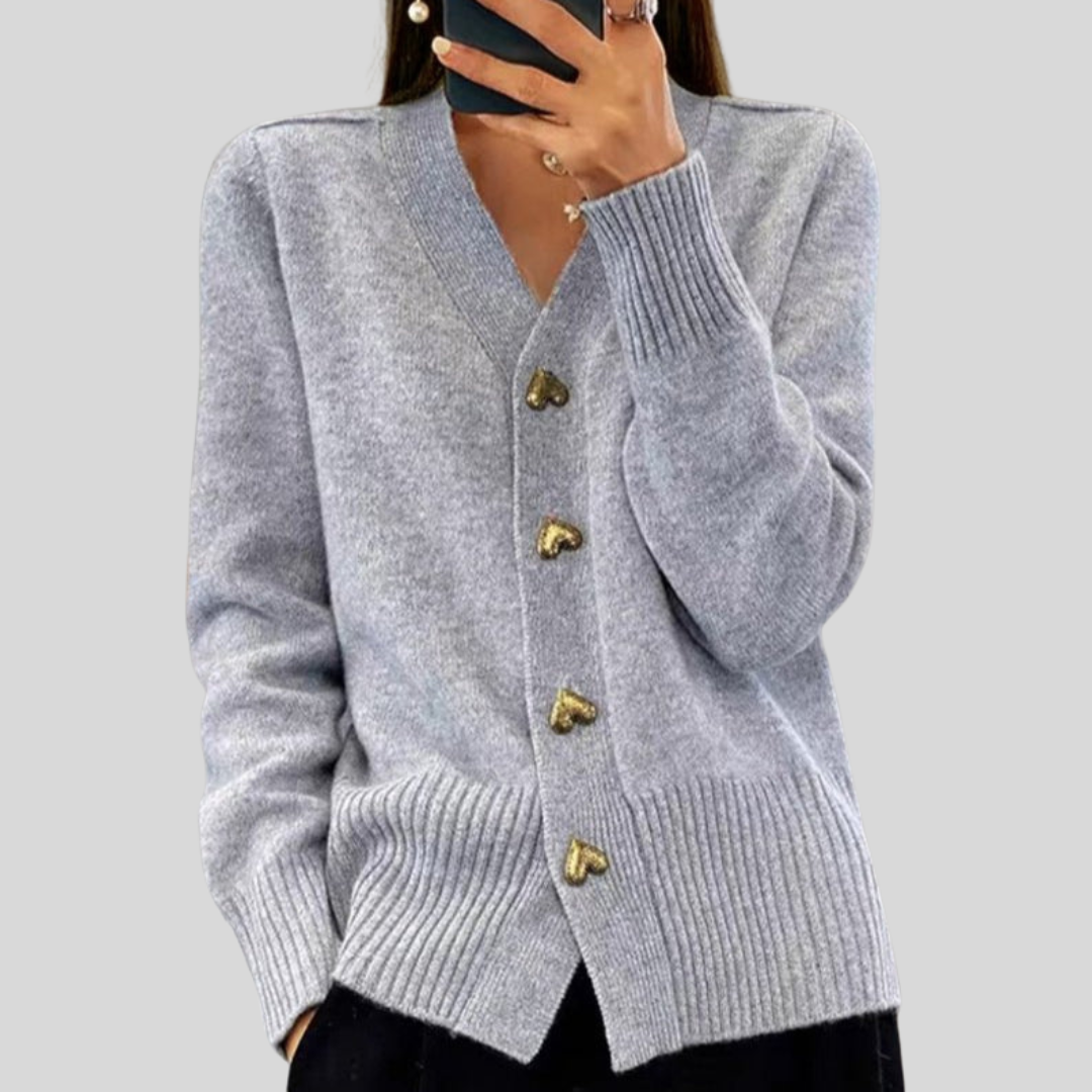 CAROLINA | Camisola de malha com botões em coração