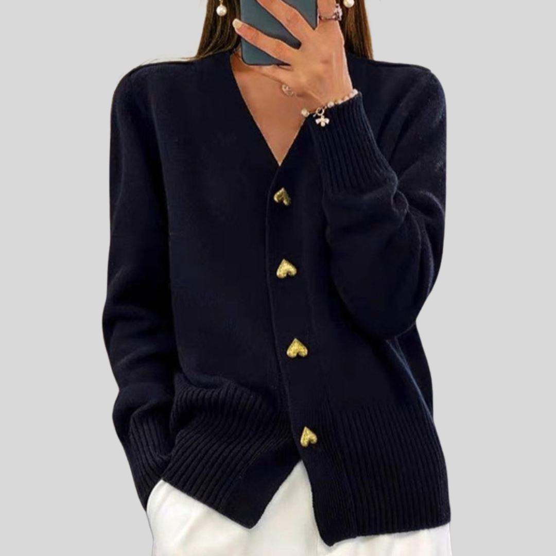 CAROLINA | Camisola de malha com botões em coração