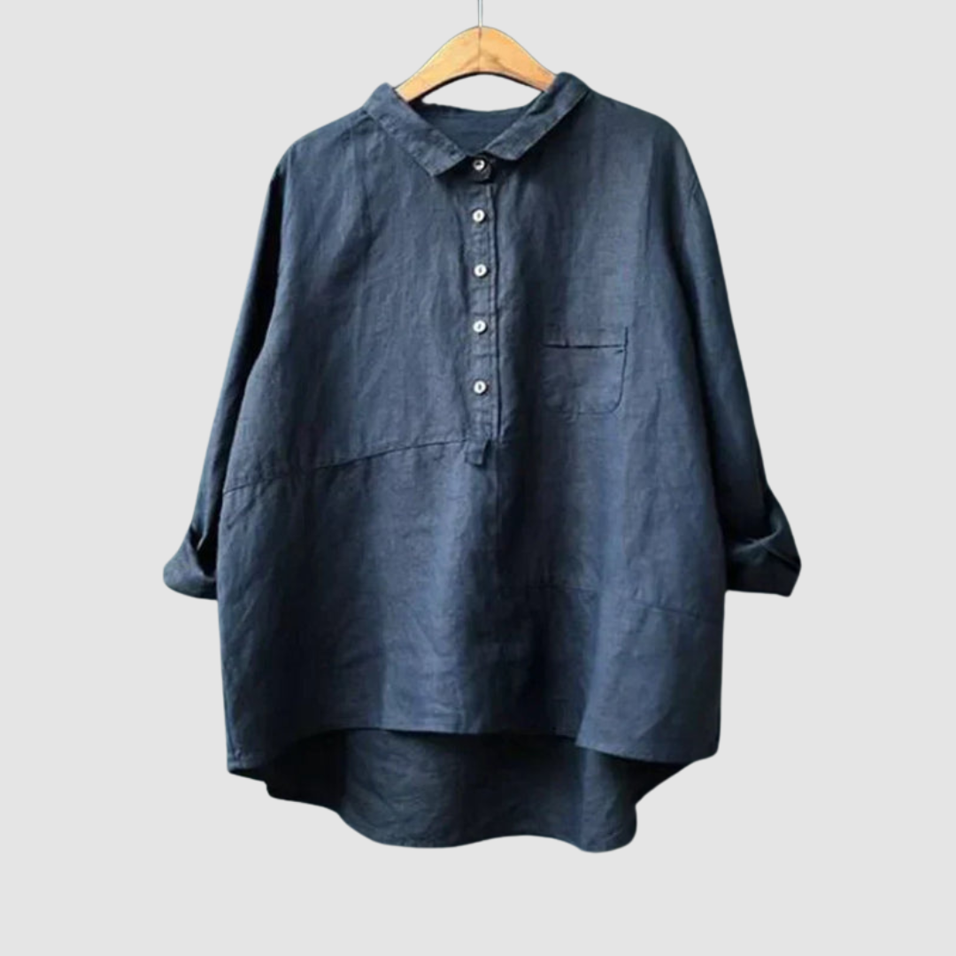 CLARA | Blusa de algodão com bolso no peito
