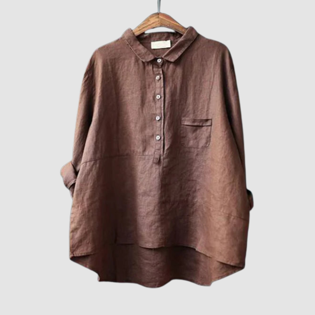 CLARA | Blusa de algodão com bolso no peito