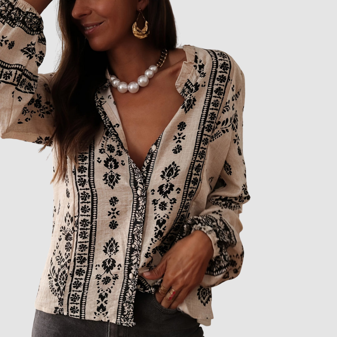 CAROLINA | Blusa fluida com estampado discreto