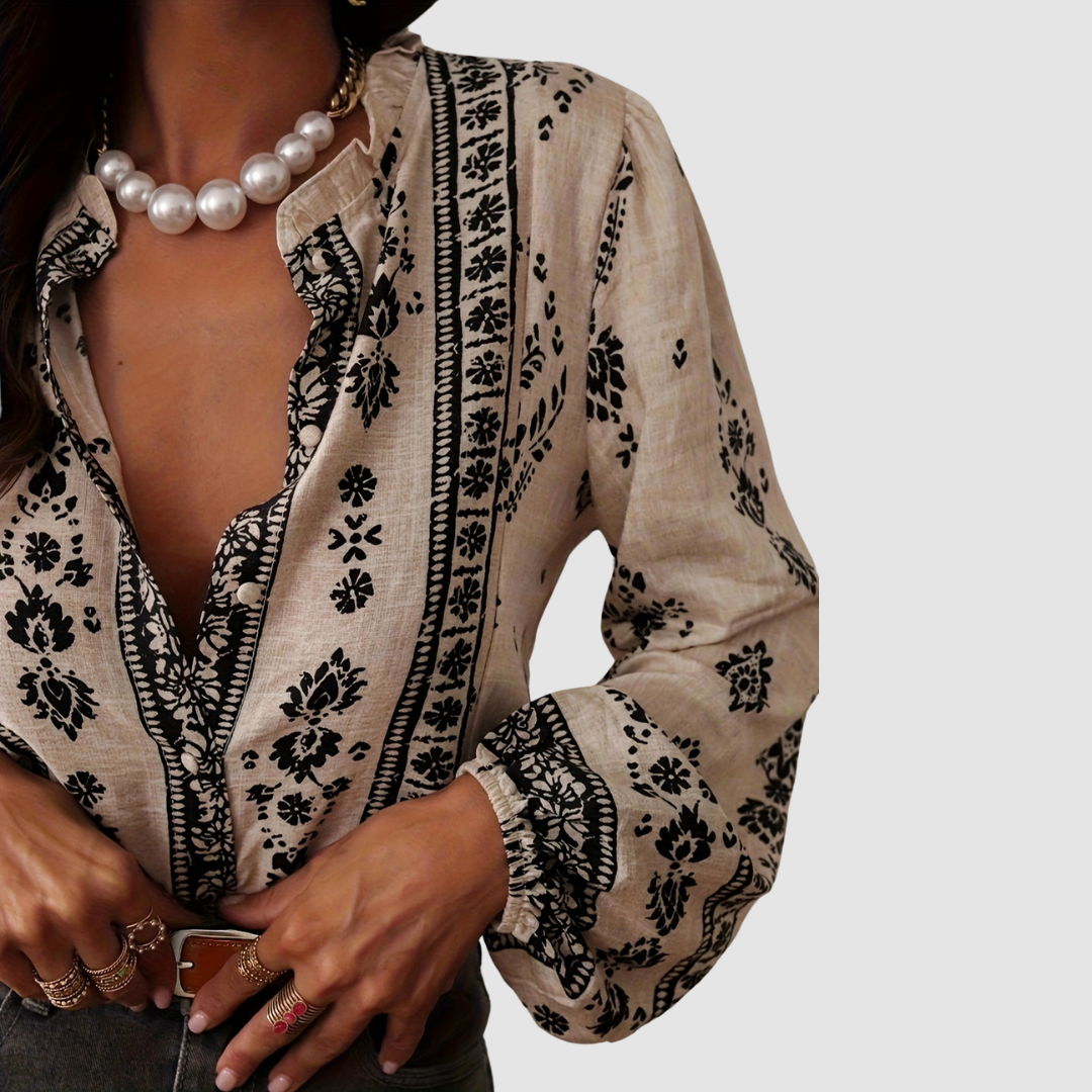 CAROLINA | Blusa fluida com estampado discreto