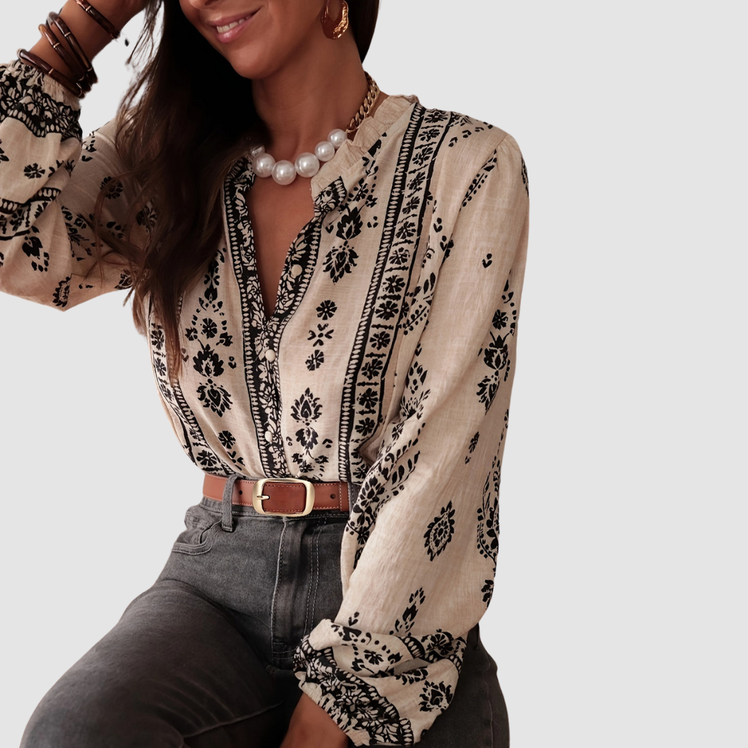 CAROLINA | Blusa fluida com estampado discreto