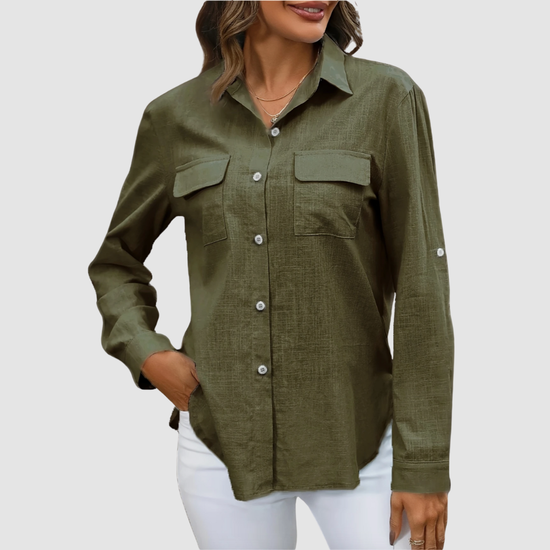 CELEST | Blusa com bolsos duplos