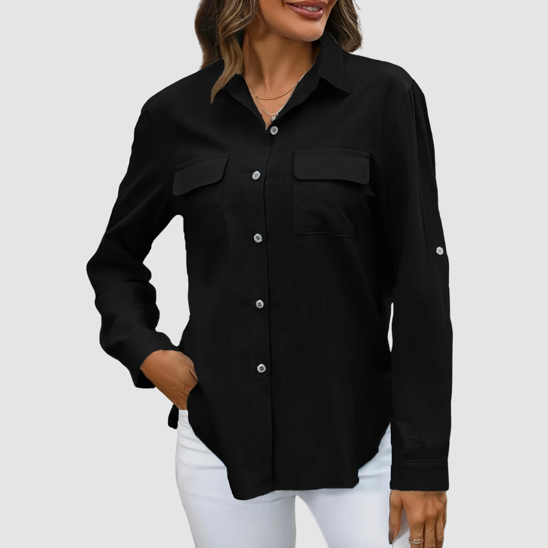 CELEST | Blusa com bolsos duplos