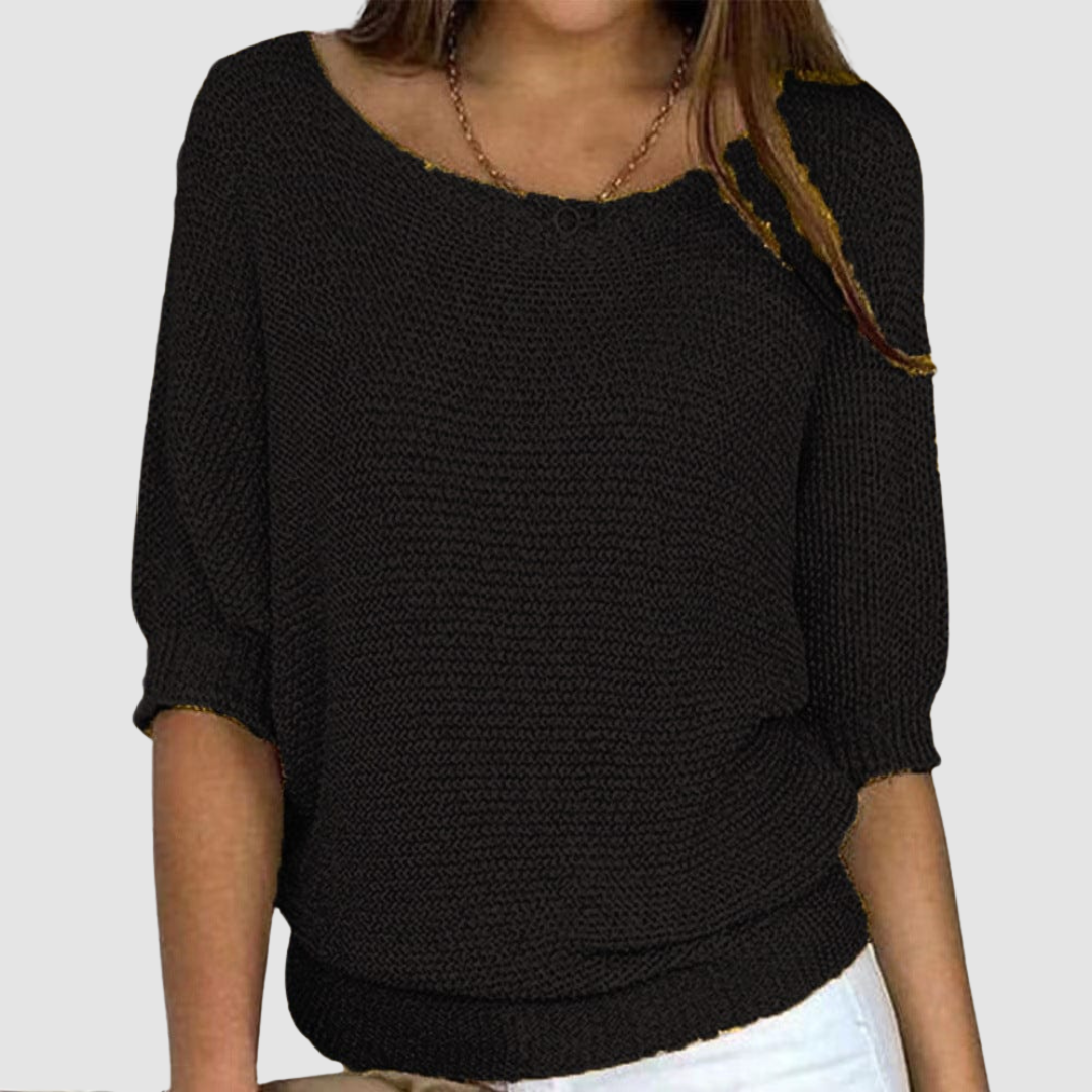 CAMILA | Camisola de malha com decote amplo