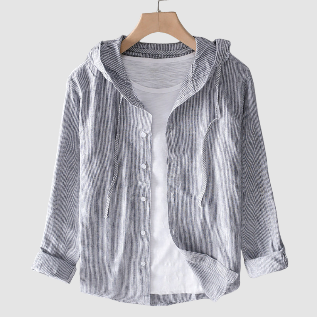 INÊS | Blusa com capuz em algodão e linho