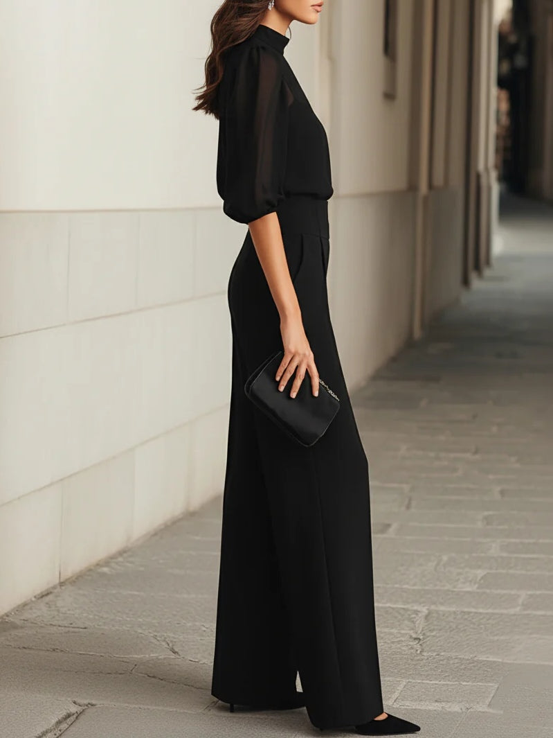 RAFAELA | Conjunto de três peças com calças de perna larga