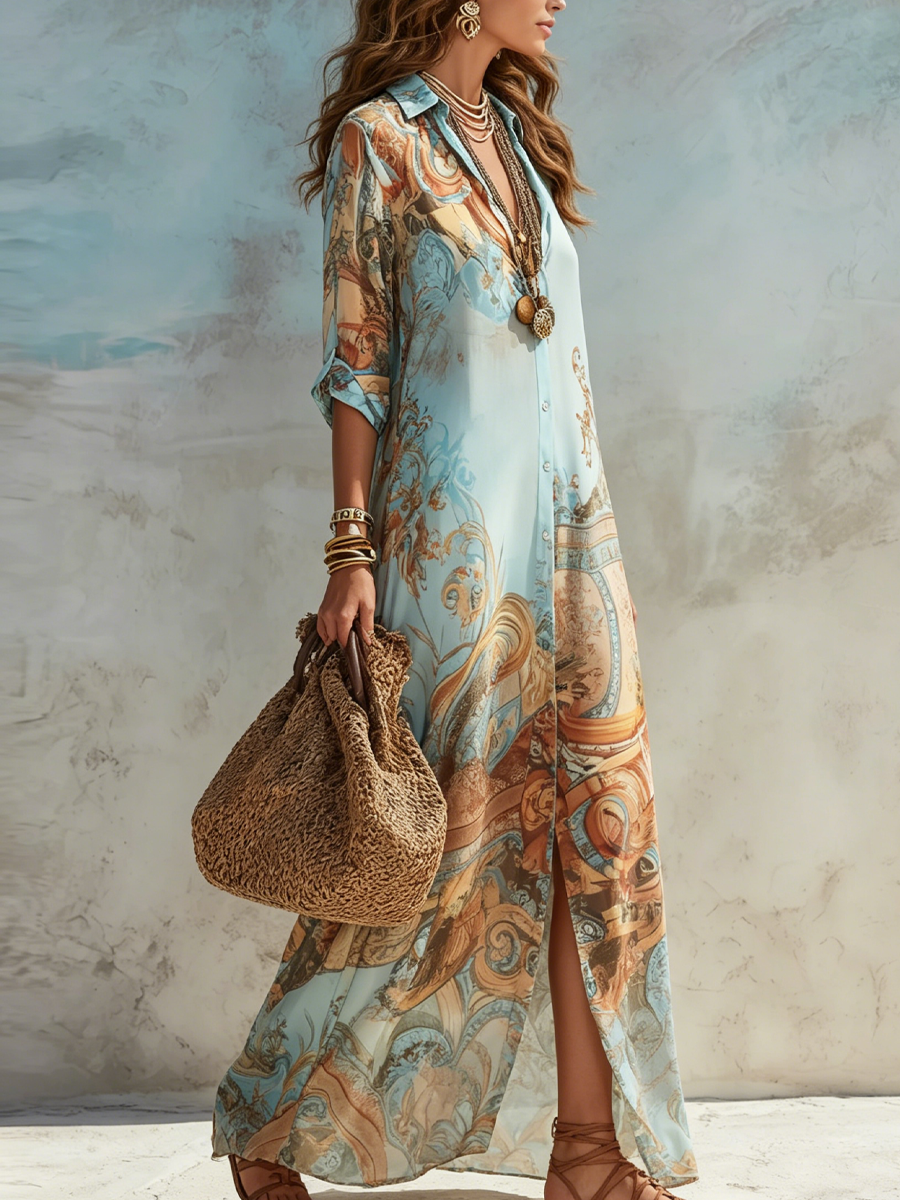 LEONOR | Vestido maxi com estampado floral