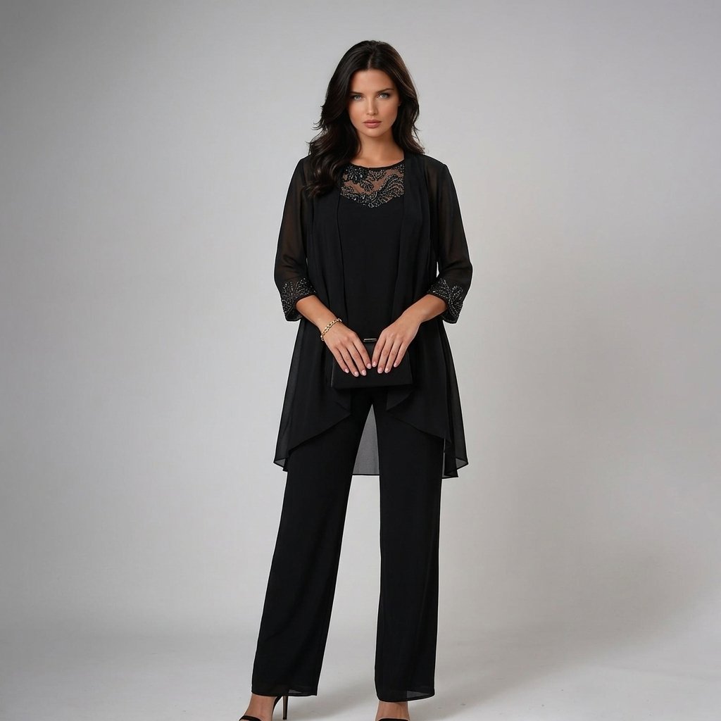 CAROLINA | Conjunto de três peças com pormenores em renda