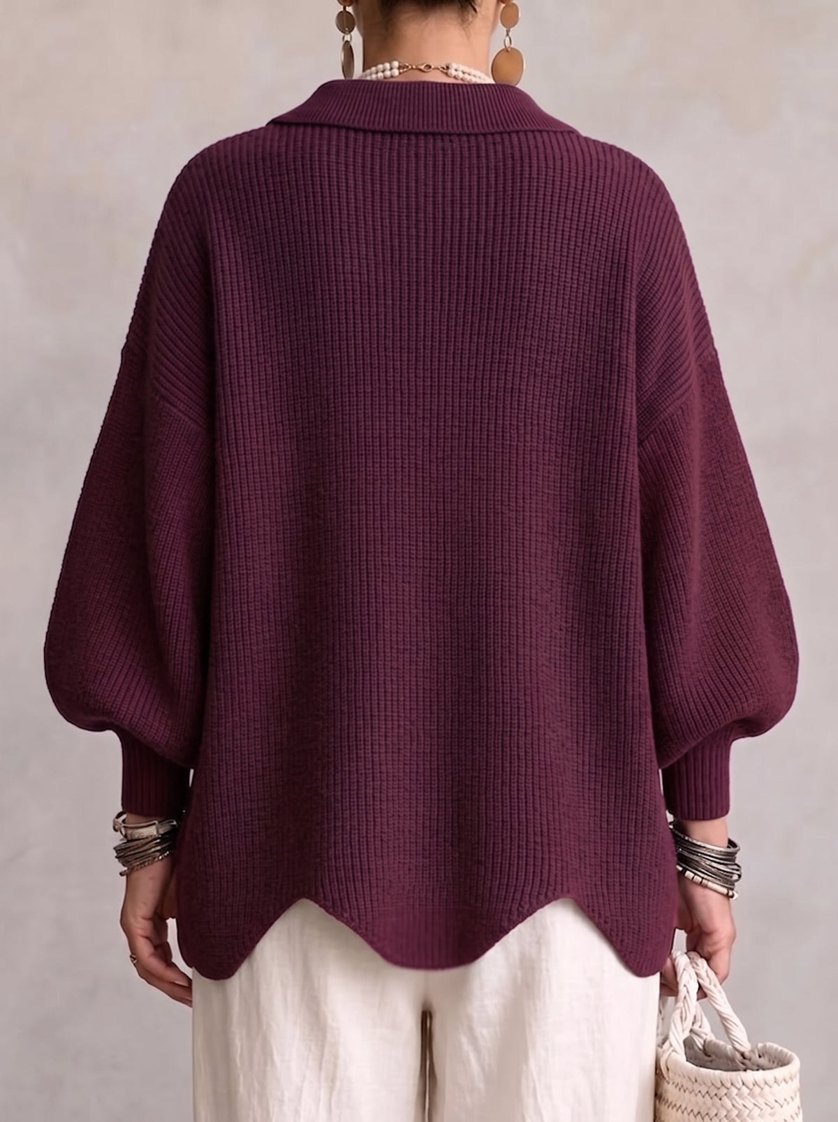 MATILDE | Casaco oversized de mulher com colarinho e botões dourados