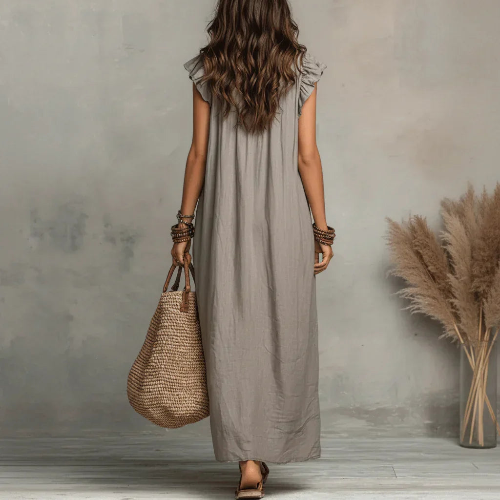 MARTA | Vestido longo com folhos