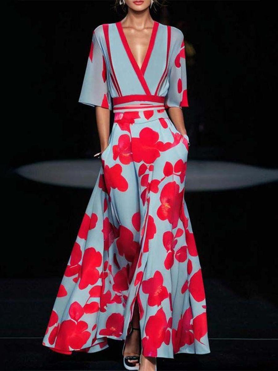 FRANCISCA | Vestido maxi com manga a meia altura