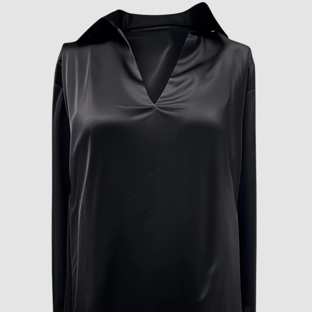 SOFIA | Blusa de cetim com decote em V