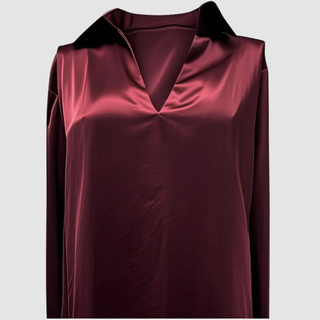 SOFIA | Blusa de cetim com decote em V