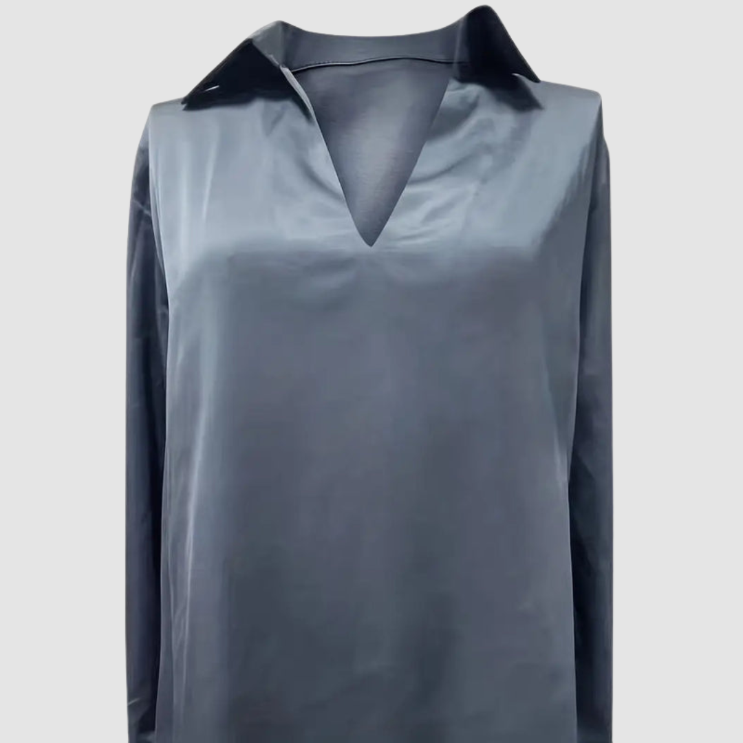 SOFIA | Blusa de cetim com decote em V