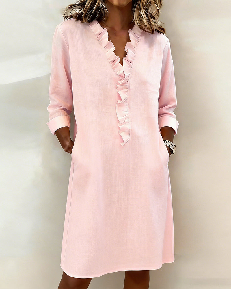 CLARA | Vestido evasê com folhos