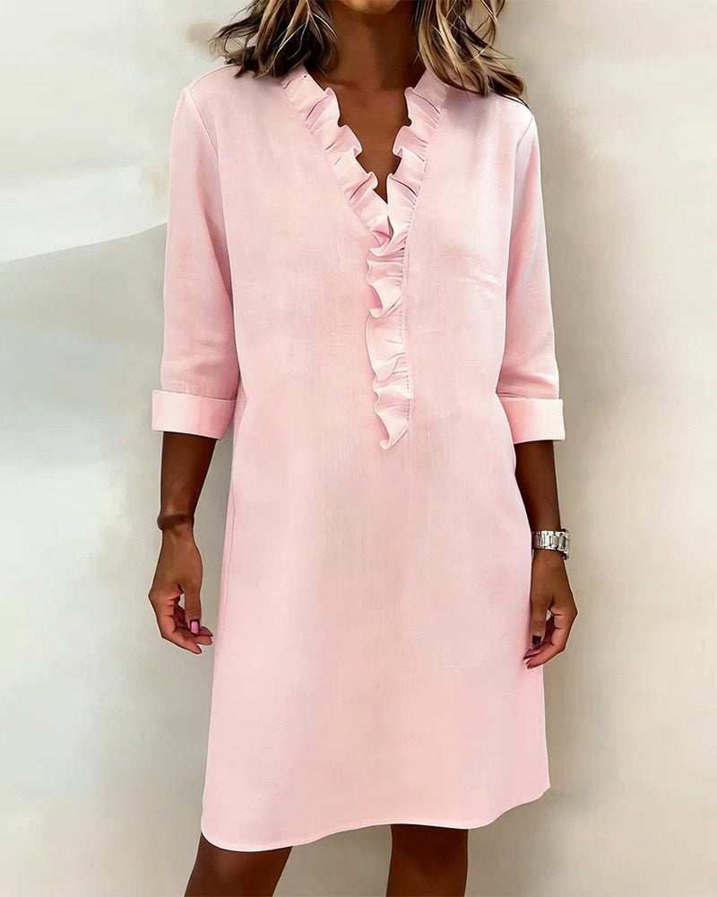 CLARA | Vestido evasê com folhos