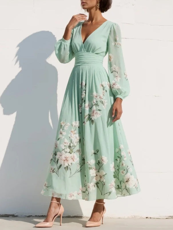 JOANA | Vestido floral com decote em V