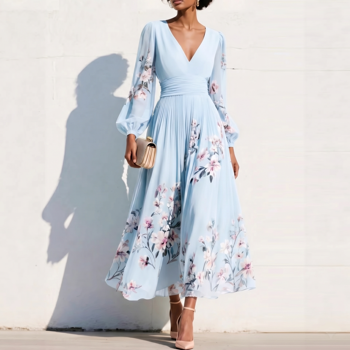 JOANA | Vestido floral com decote em V