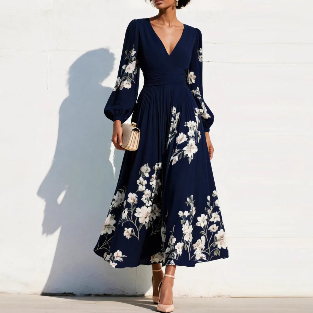 JOANA | Vestido floral com decote em V
