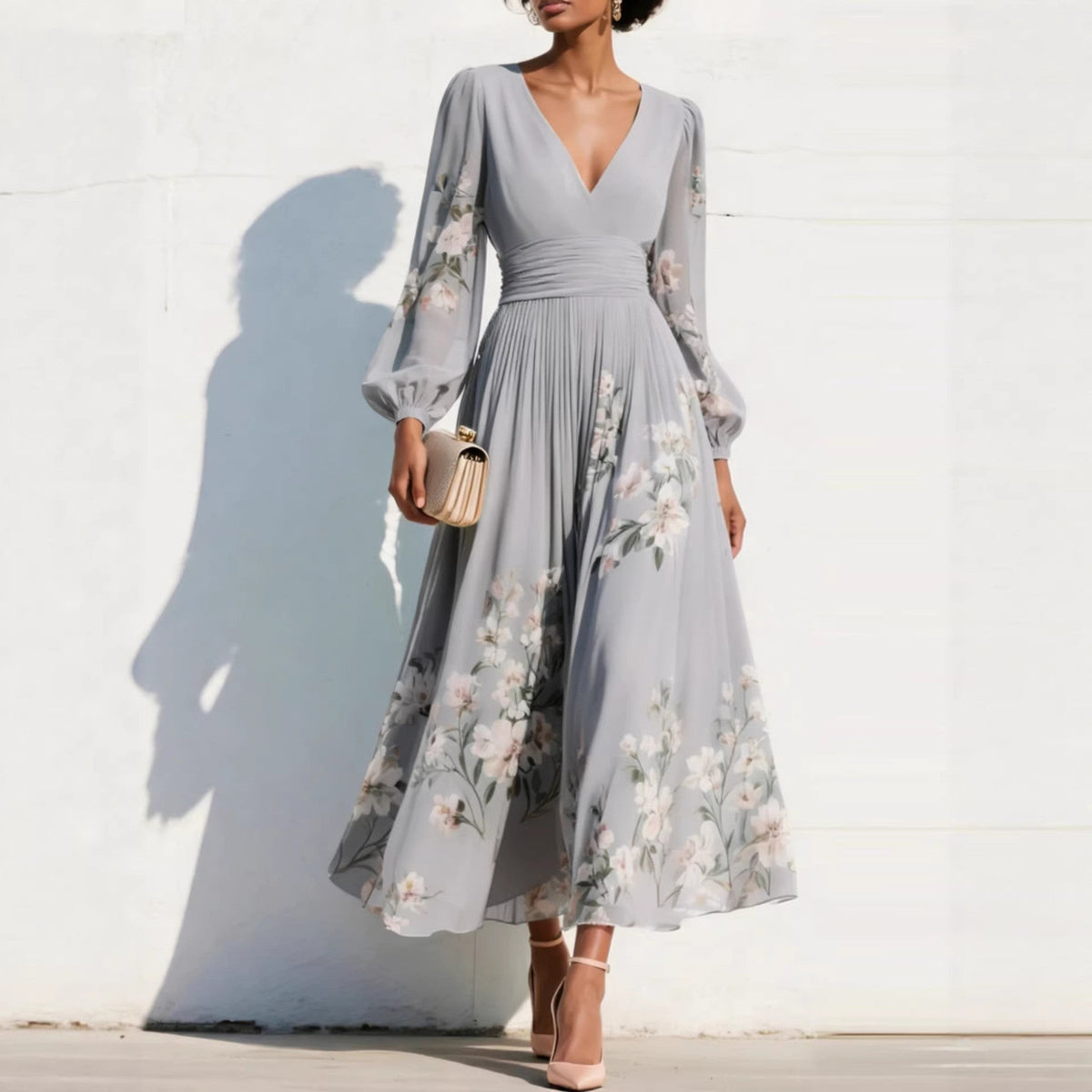 JOANA | Vestido floral com decote em V