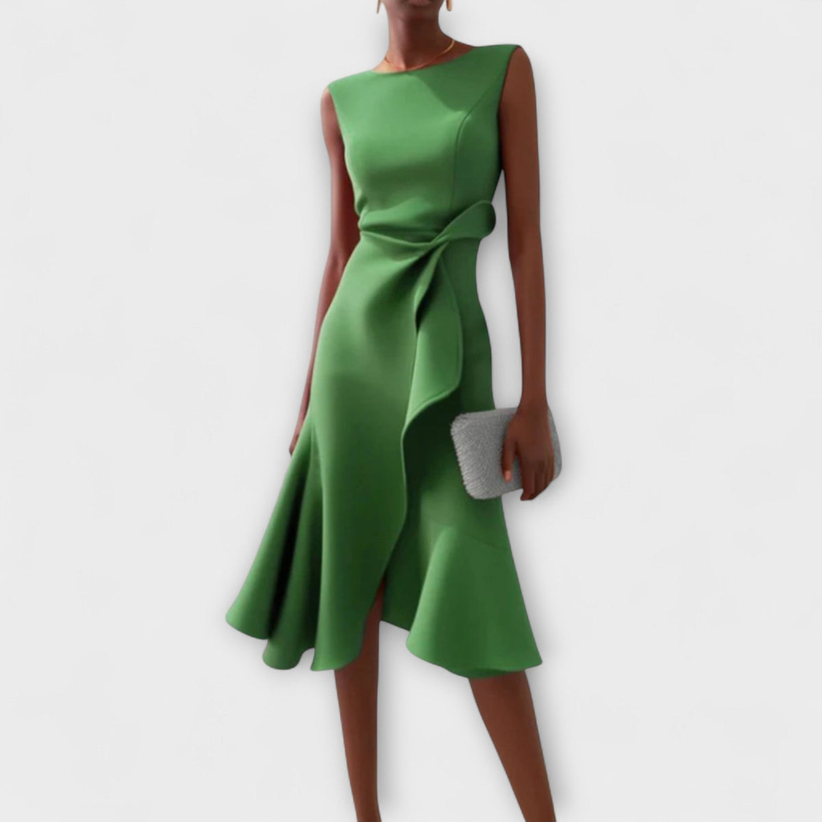 MARGARIDA | Vestido midi com detalhe assimétrico