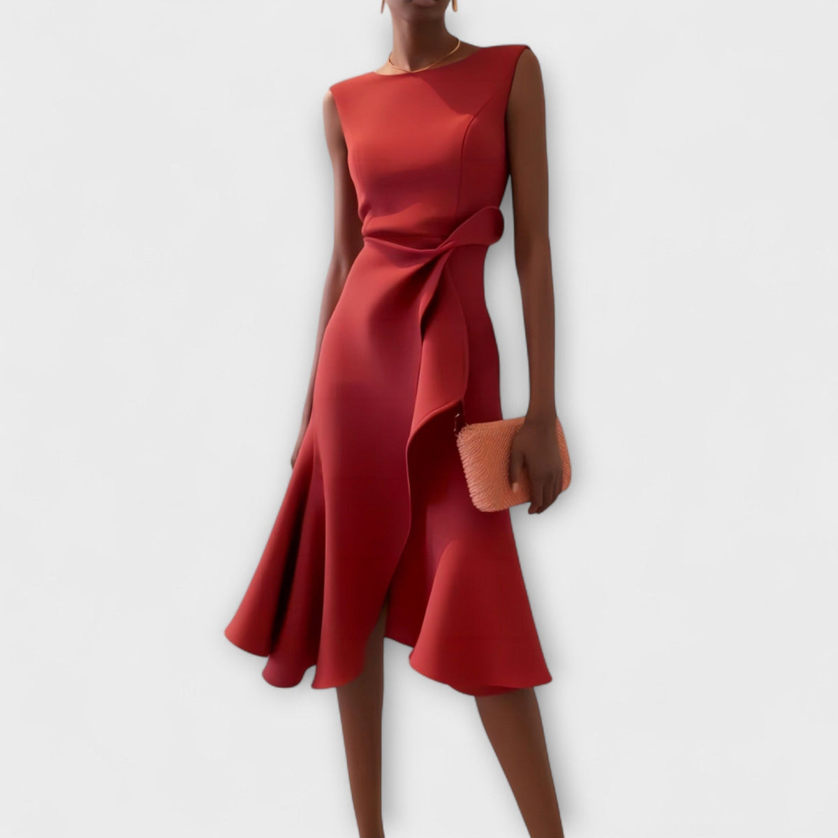 MARGARIDA | Vestido midi com detalhe assimétrico